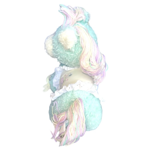 First & Main Precious Pony Pastel Blue Yarn Mane Tail Vinyl Feet Saddle Rattle - Picture 2 of 11